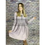 Classic Air fodros aljú pamut ruha-lila 3018