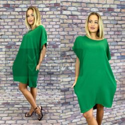 Balbina környakú zsebes rövidujjú ruha 033-benetton