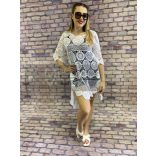 Tenerife csipke hosszított kaftán-fehér