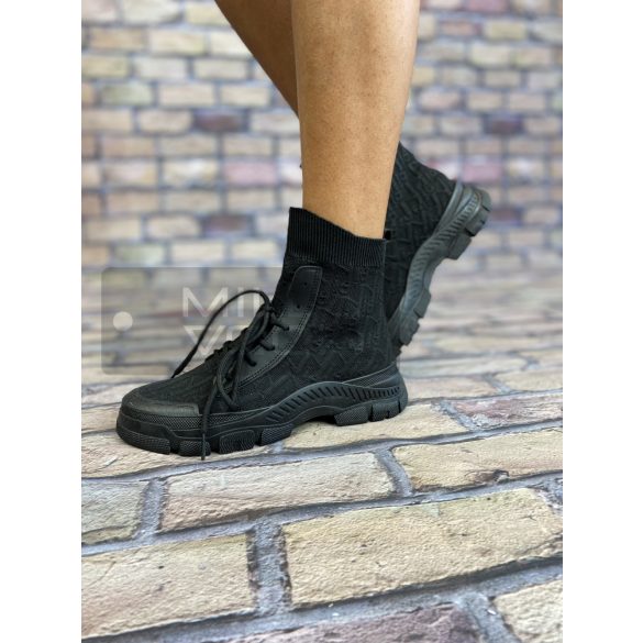 Vanda elasztikus sneaker fekete XY4178-1