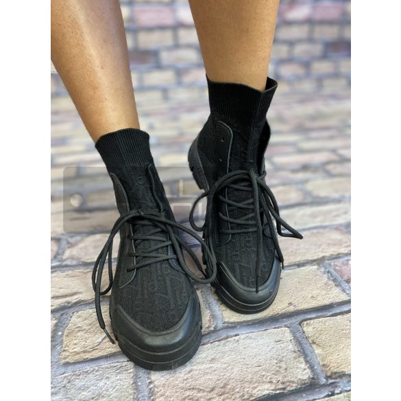 Vanda elasztikus sneaker fekete XY4178-1