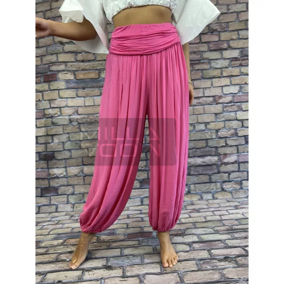Ankara gumis derekú vékony viszkóz laza nadrág-pink