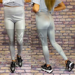 G&B magas derekú elasztikus fényes leggings-szürke 3211