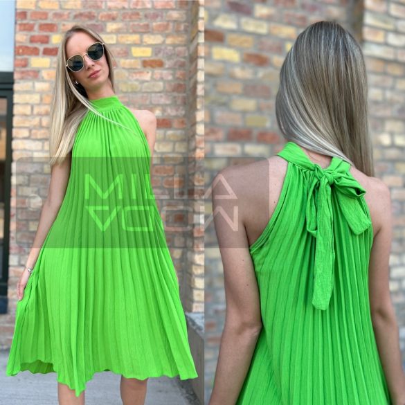 Syla pliszírozott ruha-zöld