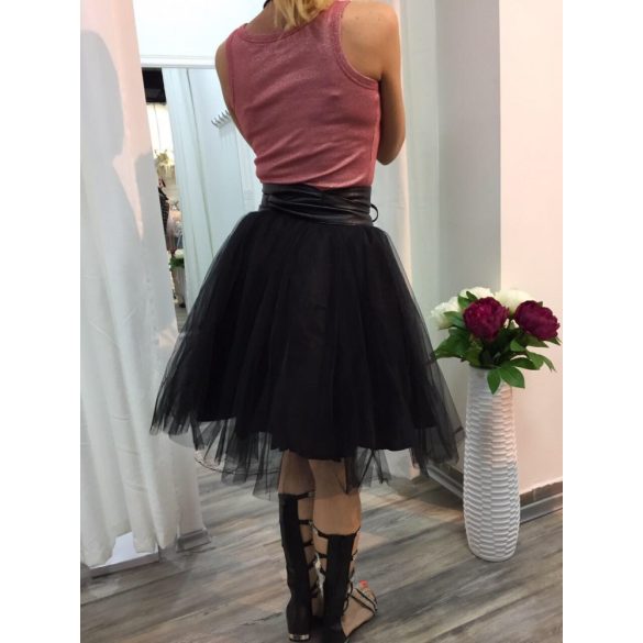 Térdig érő tüll szoknya-black
