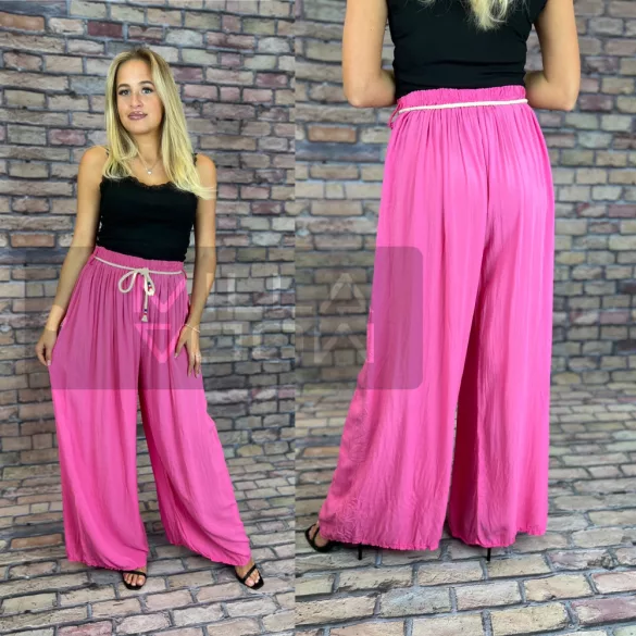 Meaving gumis derekú lenge viszkóz nadrág-pink