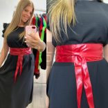 Carina megkötős öv-piros