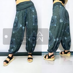   Mandala Ankara gumis derekú vékony viszkóz laza nadrág-antracit