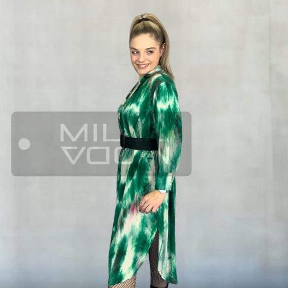  Mallory V nyakú oversize viszkóz ruha 50821 - zöld