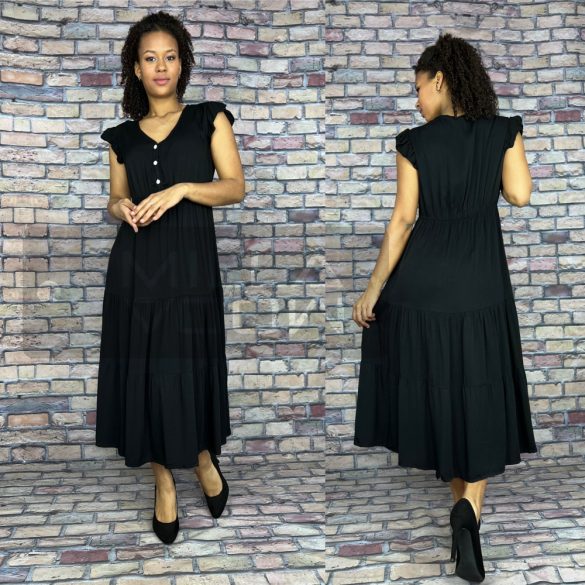 Desiree fodros vállú ruha E702-fekete