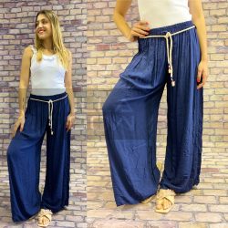 Meaving gumis derekú lenge viszkóz nadrág-sötétkék