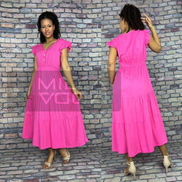 Desiree fodros vállú ruha E702-pink