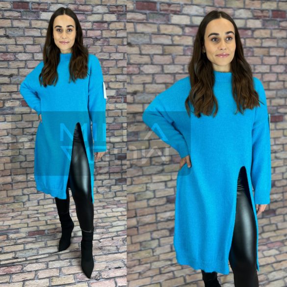 Lovato felsliccelt kötött pulóver 9232-kék