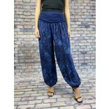 Mintás Ankara gumis derekú vékony viszkóz laza nadrág-sötétkék