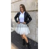  Bőr pántos tüll szoknya