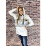 Looney Tunes kapucnis pamut pulóver WPU-2196-fehér