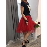Térdig érő tüll szoknya-red 40786