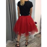 Térdig érő tüll szoknya-red 40786