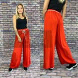 Meaving gumis derekú lenge viszkóz nadrág-piros