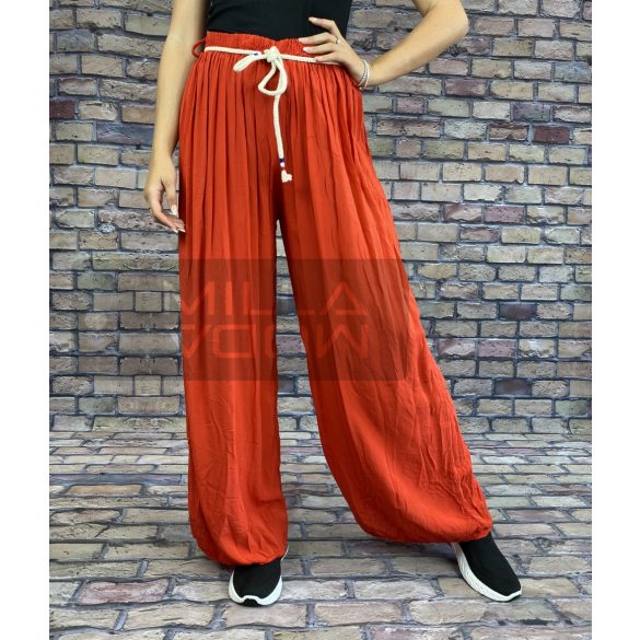 Meaving gumis derekú lenge viszkóz nadrág-piros