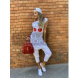 Harlem ülepes pamut nadrág-fehér