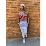 Harlem ülepes pamut nadrág-fehér