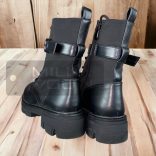 Laces gumis tetejű fűzős  bakancs-fekete H0232