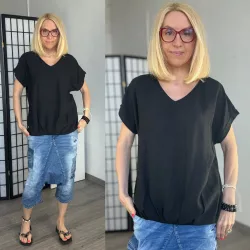 Edora viszkóz/pamut felső 22028-fekete