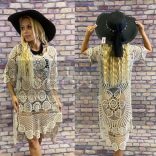 Tenerife csipke hosszított kaftán-bézs