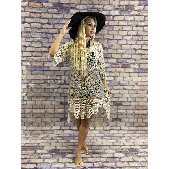 Tenerife csipke hosszított kaftán-bézs