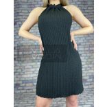  Ita gyűrt anyagú nyakba kötős ruha 23710-fekete