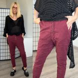 Melly ülepes elasztikus nadrág 8197A-4 - bordó