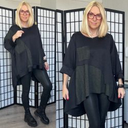 May asszimetrikus A-vonalú tunika 7236 - khaki