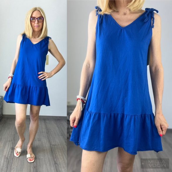 Cool fodros pamut ruha10761-királykék