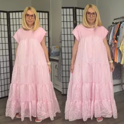 Bridgerton fodros ruha51656-rózsaszín