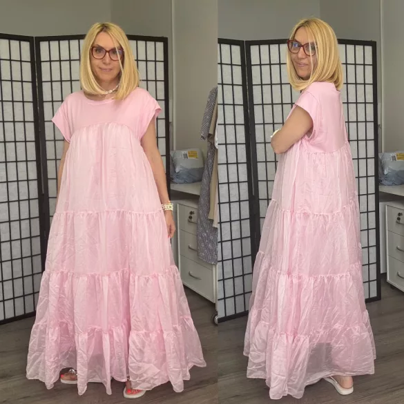 Bridgerton fodros ruha51656-rózsaszín