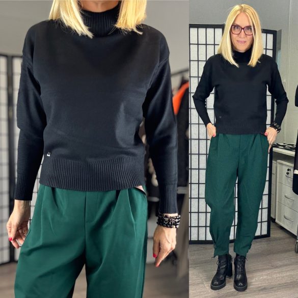 Minority heart állónyakú vékonykötött felső 85959 - fekete