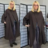 Lux Luna átmeneti elegáns kabát 53334-csokibarna