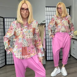 Melany lenge ingnyakas blúz ME3211-rózsaszín