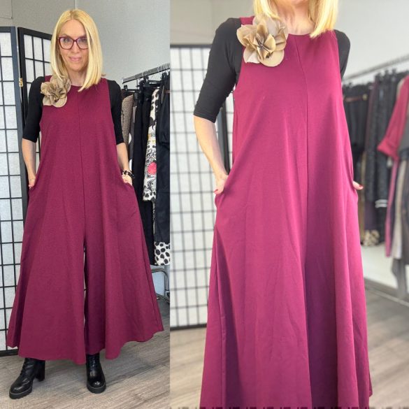 Mitica rózsás overál 838 - bordó