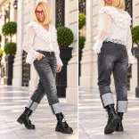 S Woman elasztikus farmer SW1739-fekete