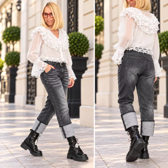 S Woman elasztikus farmer SW1739-fekete