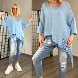 NC Fire asszimetrikus kötött pulóver-világoskék