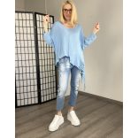 NC Fire asszimetrikus kötött pulóver-világoskék