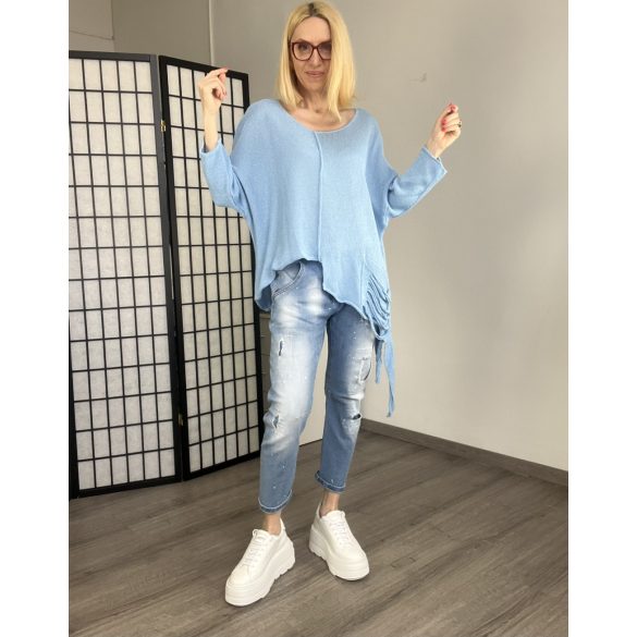 NC Fire asszimetrikus kötött pulóver-világoskék