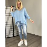 NC Fire asszimetrikus kötött pulóver-világoskék