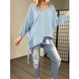 NC Fire asszimetrikus kötött pulóver-világoskék