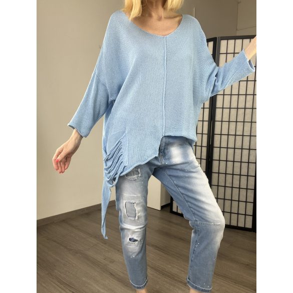 NC Fire asszimetrikus kötött pulóver-világoskék