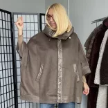 Alina kapucnis poncsó 2908-taupe