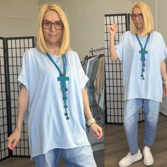 Cosma basic alul lézervágott tunika 24065 - világoskék